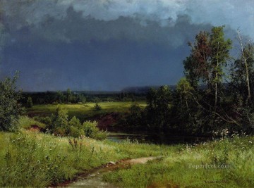 イワン・イワノビッチ・シーシキン Painting - 嵐が集まる 1884 年の古典的な風景 イワン・イワノビッチ